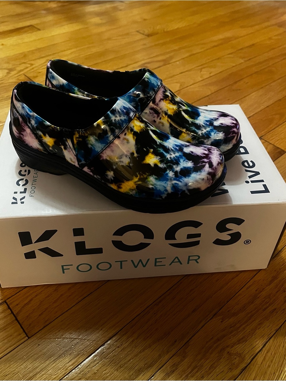 Klogs Tie-Dye Slip-On Clog in Blue, Yellow, Purple
